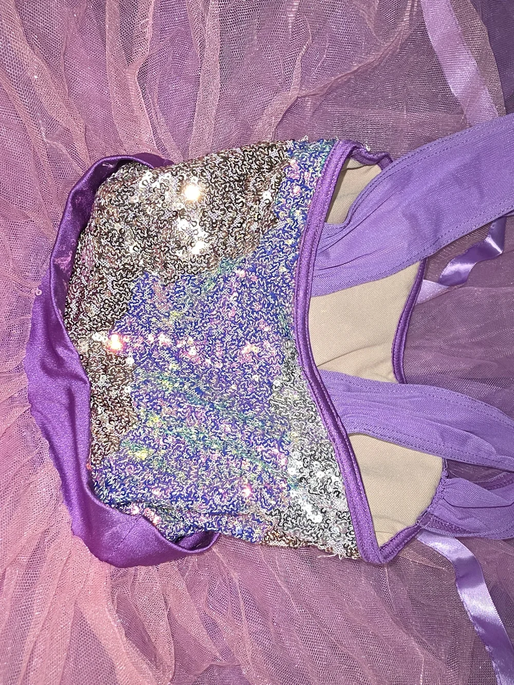 Weissman Keep The Beat 17370 Purple Pink Sequin Tulle Ballet Costume Dance SC*